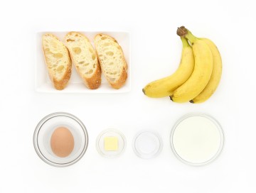 キャラメルバナナのフレンチトースト材料写真